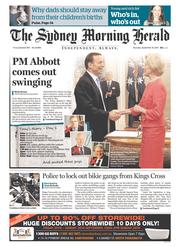 Sydney Morning Herald (Australia) Newspaper Front Page for 19 September 2013