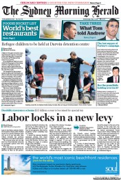 Sydney Morning Herald (Australia) Newspaper Front Page for 1 May 2013