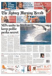 Sydney Morning Herald (Australia) Newspaper Front Page for 1 June 2013