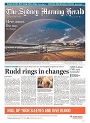 Sydney Morning Herald (Australia) Newspaper Front Page for 1 July 2013
