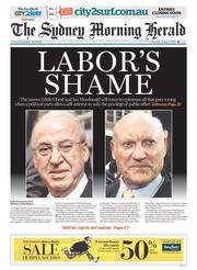 Sydney Morning Herald (Australia) Newspaper Front Page for 1 August 2013