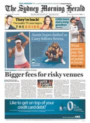 Sydney Morning Herald (Australia) Newspaper Front Page for 20 January 2014