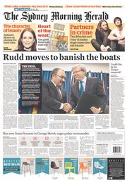 Sydney Morning Herald (Australia) Newspaper Front Page for 20 July 2013