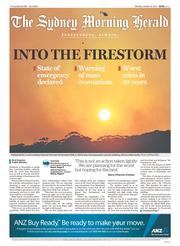 Sydney Morning Herald (Australia) Newspaper Front Page for 21 October 2013