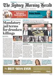 Sydney Morning Herald (Australia) Newspaper Front Page for 21 January 2014