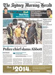 Sydney Morning Herald (Australia) Newspaper Front Page for 21 February 2014