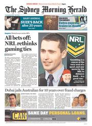 Sydney Morning Herald (Australia) Newspaper Front Page for 21 May 2013