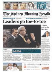 Sydney Morning Herald (Australia) Newspaper Front Page for 22 August 2013