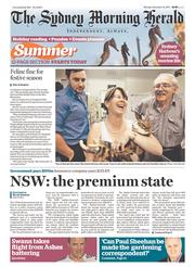 Sydney Morning Herald (Australia) Newspaper Front Page for 23 December 2013