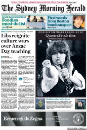Sydney Morning Herald (Australia) Newspaper Front Page for 23 April 2013