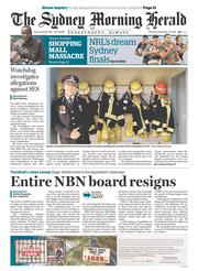 Sydney Morning Herald (Australia) Newspaper Front Page for 23 September 2013