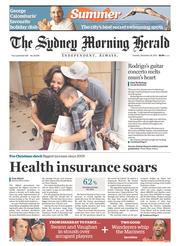 Sydney Morning Herald (Australia) Newspaper Front Page for 24 December 2013