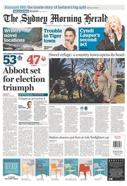 Sydney Morning Herald (Australia) Newspaper Front Page for 24 August 2013