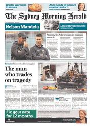 Sydney Morning Herald (Australia) Newspaper Front Page for 25 June 2013