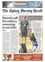 Sydney Morning Herald (Australia) Newspaper Front Page for 26 December 2013