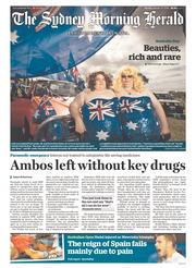 Sydney Morning Herald (Australia) Newspaper Front Page for 27 January 2014