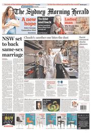 Sydney Morning Herald (Australia) Newspaper Front Page for 27 July 2013