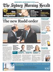 Sydney Morning Herald (Australia) Newspaper Front Page for 28 June 2013
