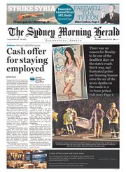 Sydney Morning Herald (Australia) Newspaper Front Page for 28 August 2013