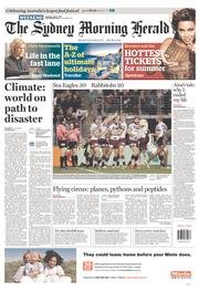 Sydney Morning Herald (Australia) Newspaper Front Page for 28 September 2013