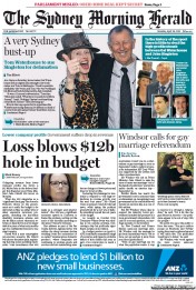 Sydney Morning Herald (Australia) Newspaper Front Page for 29 April 2013