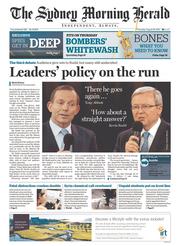 Sydney Morning Herald (Australia) Newspaper Front Page for 29 August 2013