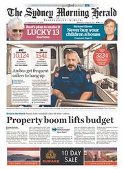 Sydney Morning Herald (Australia) Newspaper Front Page for 30 October 2013
