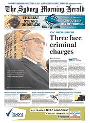 Sydney Morning Herald (Australia) Newspaper Front Page for 30 July 2013