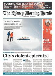 Sydney Morning Herald (Australia) Newspaper Front Page for 31 December 2013