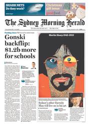 Sydney Morning Herald (Australia) Newspaper Front Page for 3 December 2013