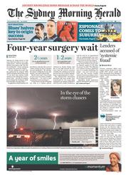 Sydney Morning Herald (Australia) Newspaper Front Page for 3 June 2013
