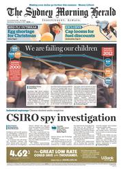 Sydney Morning Herald (Australia) Newspaper Front Page for 4 December 2013