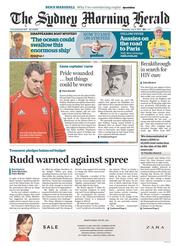 Sydney Morning Herald (Australia) Newspaper Front Page for 4 July 2013