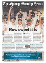 Sydney Morning Herald (Australia) Newspaper Front Page for 6 January 2014