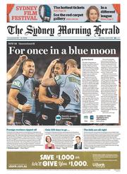 Sydney Morning Herald (Australia) Newspaper Front Page for 6 June 2013