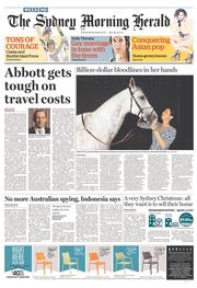 Sydney Morning Herald (Australia) Newspaper Front Page for 7 December 2013