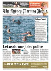 Sydney Morning Herald (Australia) Newspaper Front Page for 7 January 2014
