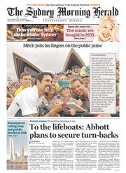 Sydney Morning Herald (Australia) Newspaper Front Page for 8 January 2014