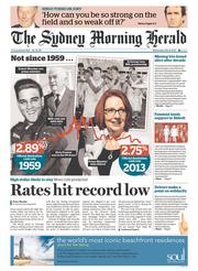 Sydney Morning Herald (Australia) Newspaper Front Page for 8 May 2013