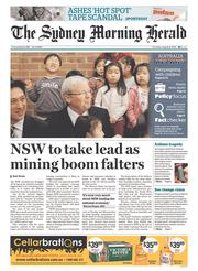 Sydney Morning Herald (Australia) Newspaper Front Page for 8 August 2013