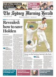 Sydney Morning Herald (Australia) Newspaper Front Page for 9 December 2013