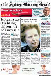 Sydney Morning Herald (Australia) Newspaper Front Page for 9 April 2013