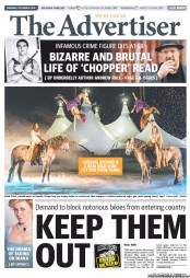 The Advertiser (Australia) Newspaper Front Page for 10 October 2013