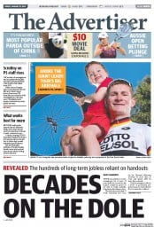 The Advertiser (Australia) Newspaper Front Page for 10 January 2014