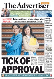 The Advertiser (Australia) Newspaper Front Page for 10 June 2013