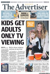 The Advertiser (Australia) Newspaper Front Page for 10 September 2013