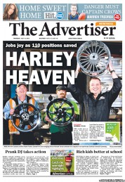 The Advertiser (Australia) Newspaper Front Page for 11 July 2013
