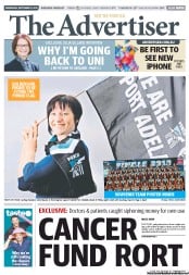 The Advertiser (Australia) Newspaper Front Page for 11 September 2013