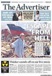The Advertiser (Australia) Newspaper Front Page for 12 November 2013