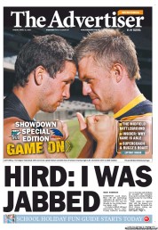 The Advertiser (Australia) Newspaper Front Page for 12 April 2013
